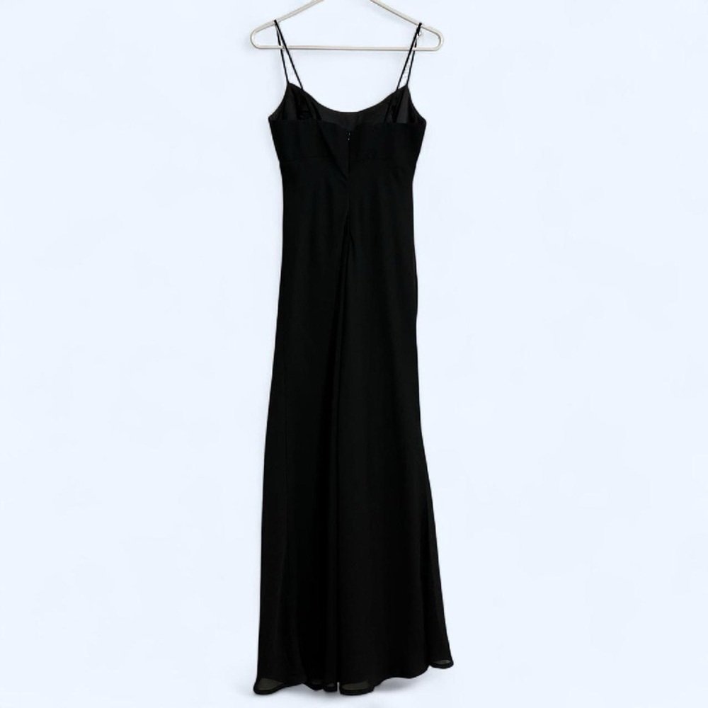 Vintage 90s Black Formal Maxi Dress Spaghetti Straps Chic Prom Elegant Classy 6 - Picture 4 of 7